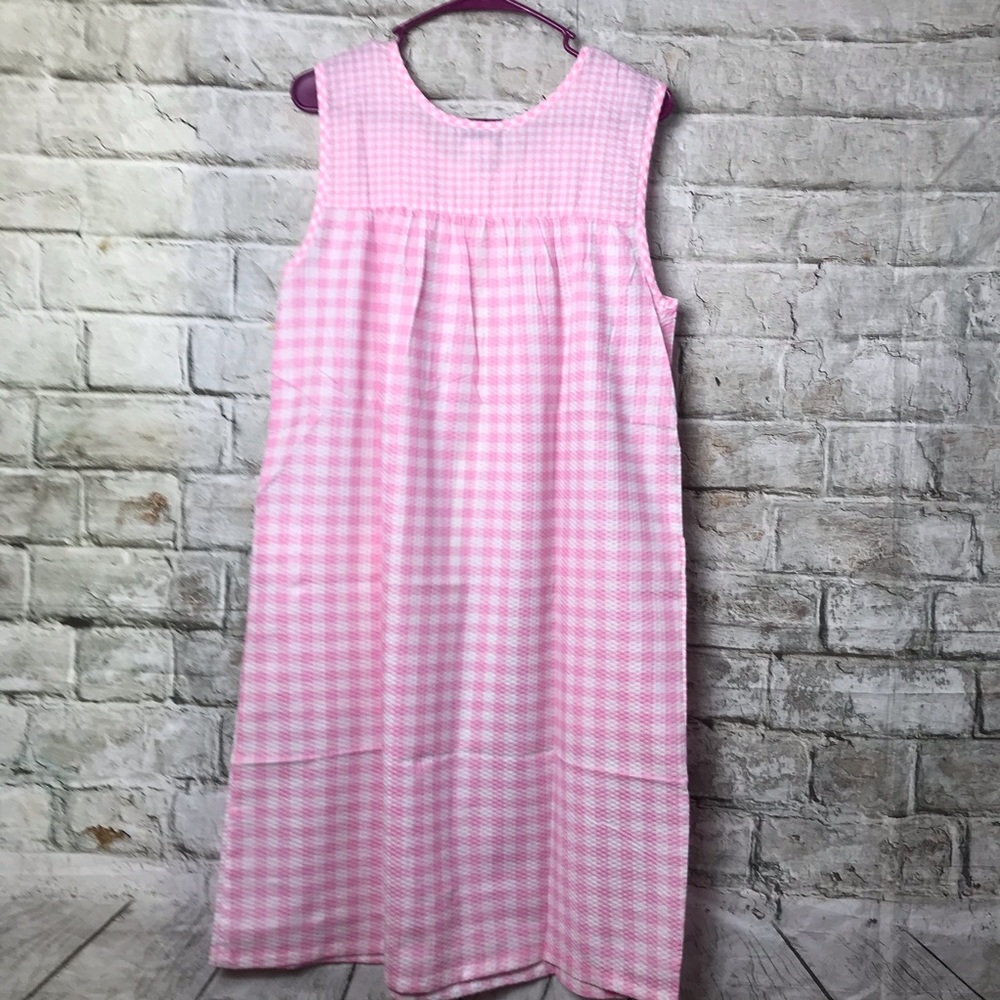 Granada Pink Checked Housedress 1/4 Zip Sz Small - Picture 3 of 5